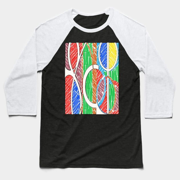 Abstract Ovals Baseball T-Shirt by Banyu_Urip